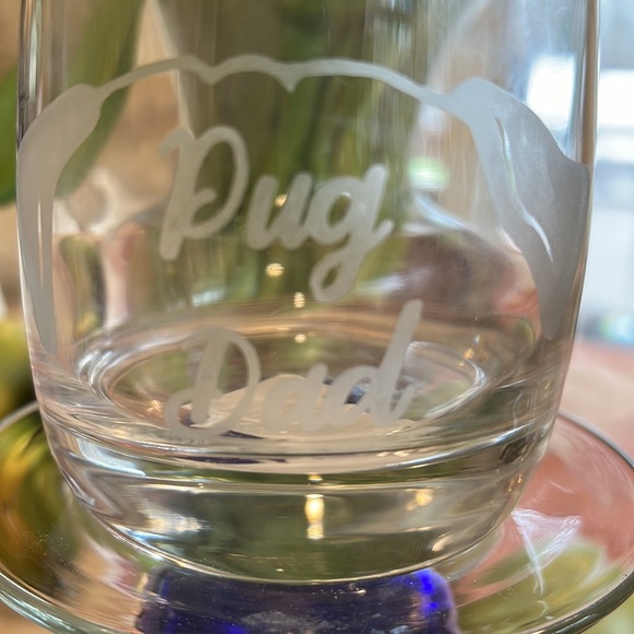 New custom etched “PUG DAD” glassware. Outline Image of pug head also etched. - Picture 6 of 6